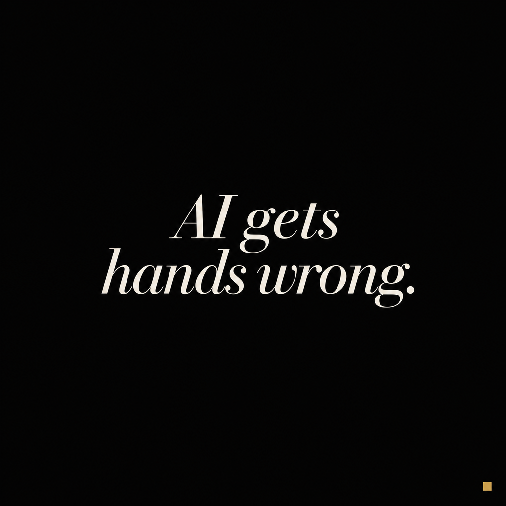 AI gets hands wrong. Especially holding things.