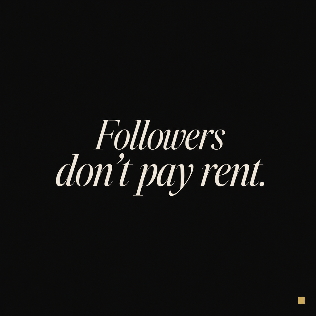 Followers don't pay rent