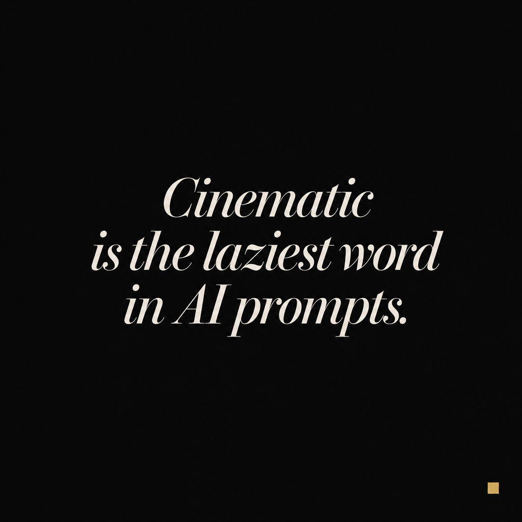 Cinematic is the laziest word in AI prompts